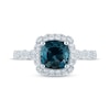 Thumbnail Image 3 of Now + Forever Cushion-Cut London Blue Topaz & Diamond Milgrain Engagement Ring 1/3 ct tw 14K White Gold