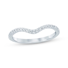 Now + Forever Diamond Contoured Wedding Band 1/6 ct tw 14K White Gold