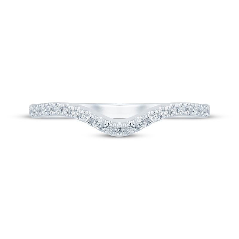 Main Image 2 of Now + Forever Diamond Contoured Wedding Band 1/6 ct tw 14K White Gold