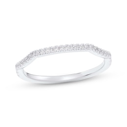 Now + Forever Diamond Contour Wedding Band 1/8 ct tw 14K White Gold