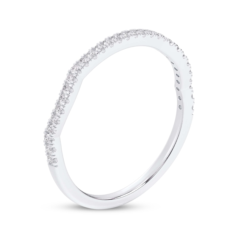 Main Image 2 of Now + Forever Diamond Contour Wedding Band 1/8 ct tw 14K White Gold