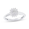 Thumbnail Image 1 of Now + Forever Emerald-Cut Diamond Starburst Halo Engagement Ring 3/8 ct tw 10K White Gold