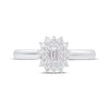 Thumbnail Image 3 of Now + Forever Emerald-Cut Diamond Starburst Halo Engagement Ring 3/8 ct tw 10K White Gold