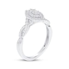 Thumbnail Image 2 of Now + Forever Marquise-Cut Diamond Double Halo Twist Shank Engagement Ring 3/8 ct tw 10K White Gold
