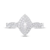 Thumbnail Image 3 of Now + Forever Marquise-Cut Diamond Double Halo Twist Shank Engagement Ring 3/8 ct tw 10K White Gold