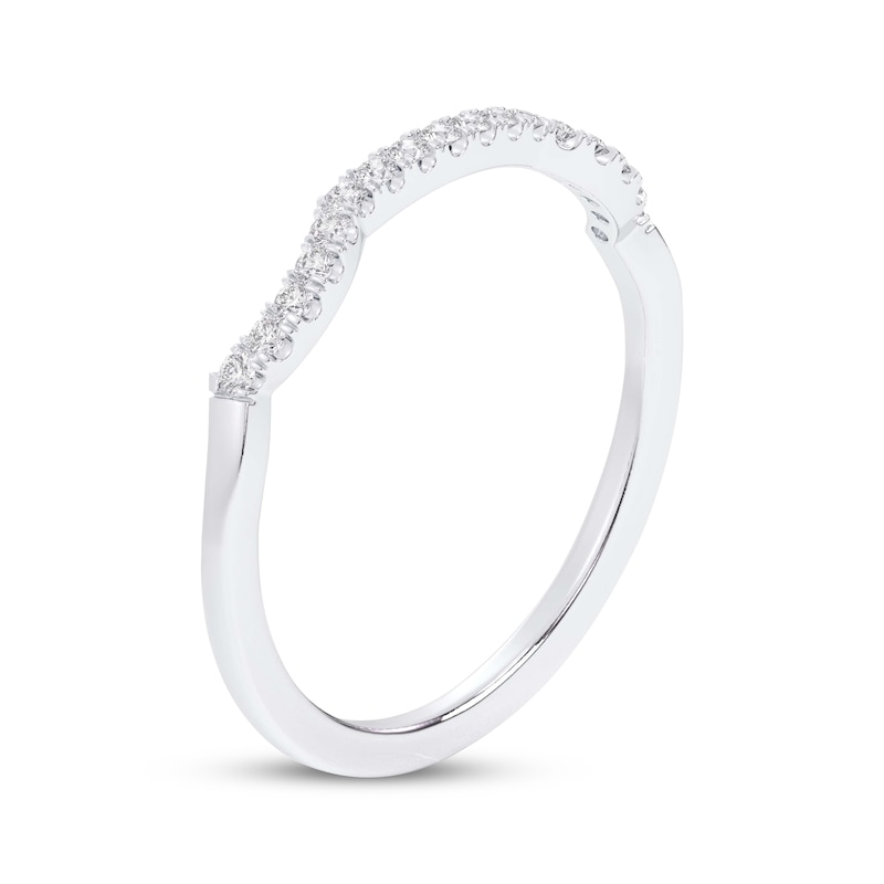 Main Image 2 of Now + Forever Diamond Contour Wedding Band 1/10 ct tw 10K White Gold