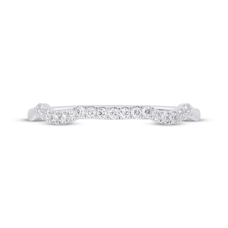 Main Image 3 of Now + Forever Diamond Contour Wedding Band 1/10 ct tw 10K White Gold