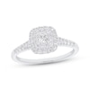Thumbnail Image 0 of Princess-Cut Diamond Double Cushion Halo Engagement Ring 1/3 ct tw 10K White Gold