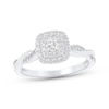 Thumbnail Image 1 of Now + Forever Round-Cut Diamond Double Cushion Halo Engagement Ring 1/3 ct tw 10K White Gold