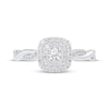Thumbnail Image 3 of Now + Forever Round-Cut Diamond Double Cushion Halo Engagement Ring 1/3 ct tw 10K White Gold