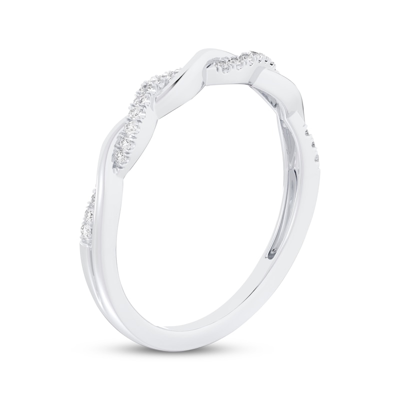 Main Image 2 of Now + Forever Diamond Twist Wedding Band 1/10 ct tw 10K White Gold