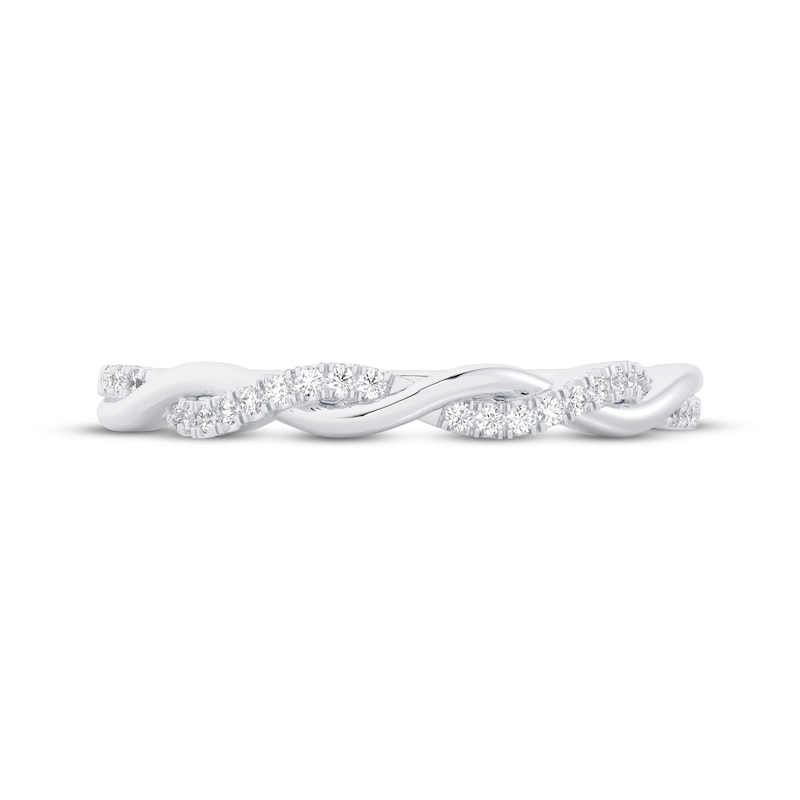 Diamond Twist Wedding Band 1/10 ct tw 10K White Gold