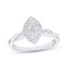 Thumbnail Image 0 of Marquise-Cut Diamond Double Halo Twist Shank Engagement Ring 1/3 ct tw 10K White Gold