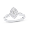 Thumbnail Image 1 of Now + Forever Marquise-Cut Diamond Double Halo Twist Shank Engagement Ring 1/3 ct tw 10K White Gold
