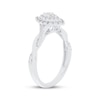 Thumbnail Image 1 of Marquise-Cut Diamond Double Halo Twist Shank Engagement Ring 1/3 ct tw 10K White Gold