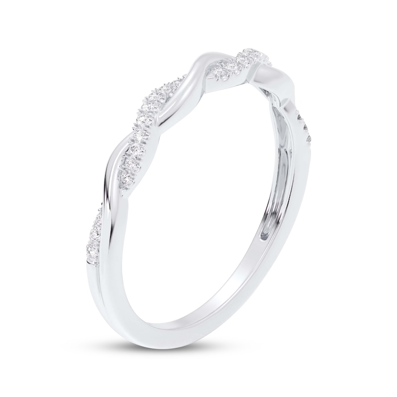 Main Image 2 of Now + Forever Diamond Twist Wedding Band 1/10 ct tw 10K White Gold
