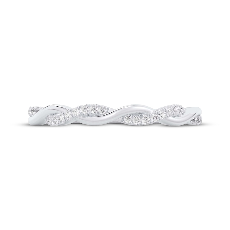 Main Image 3 of Now + Forever Diamond Twist Wedding Band 1/10 ct tw 10K White Gold