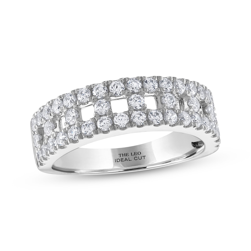 THE LEO Ideal Cut Diamond Lattice Anniversary Ring 7/8 ct tw 14K White ...