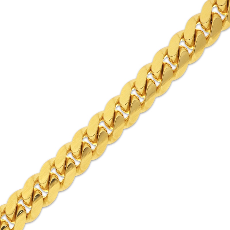 Solid Miami Cuban Curb Chain Bracelet 11.55mm 10K Yellow Gold 9"