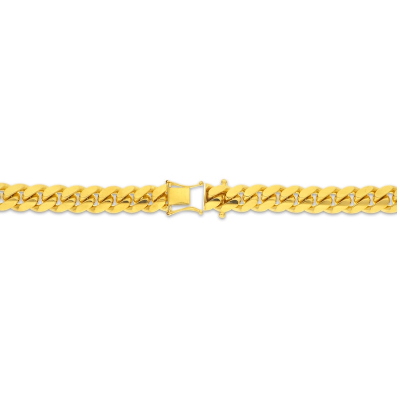 Solid Miami Cuban Curb Chain Bracelet 11.55mm 10K Yellow Gold 9"