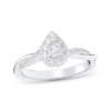 Thumbnail Image 1 of Now + Forever Pear-Shaped Diamond Halo Twist Shank Engagement Ring 3/8 ct tw 14K White Gold