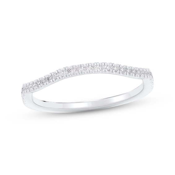 Now + Forever Diamond Contour Wedding Band 1/8 ct tw 14K White Gold