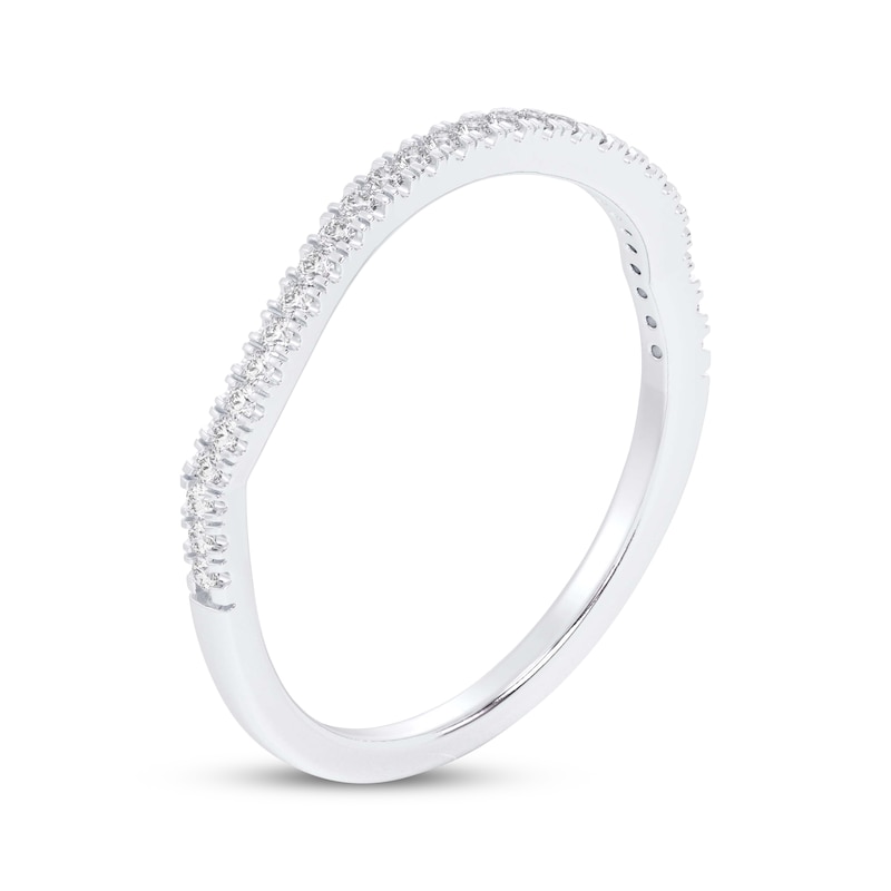 Main Image 2 of Now + Forever Diamond Contour Wedding Band 1/8 ct tw 14K White Gold