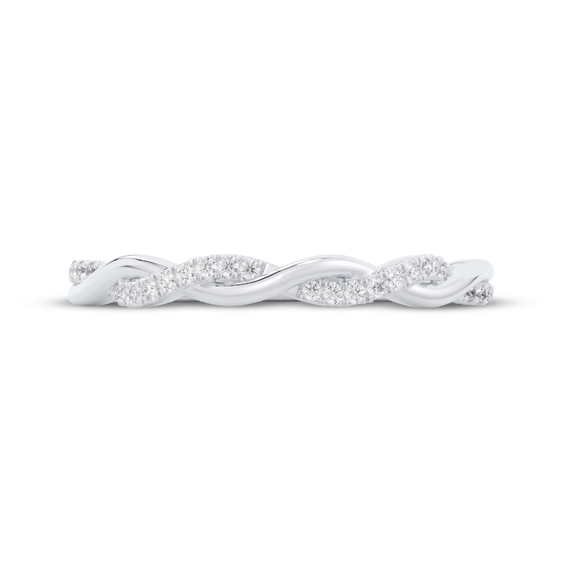 Main Image 3 of Now + Forever Diamond Twist Wedding Band 1/10 ct tw 10K White Gold