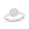 Thumbnail Image 1 of Now + Forever Round-Cut Diamond Starburst Halo Engagement Ring 3/8 ct tw 10K White Gold