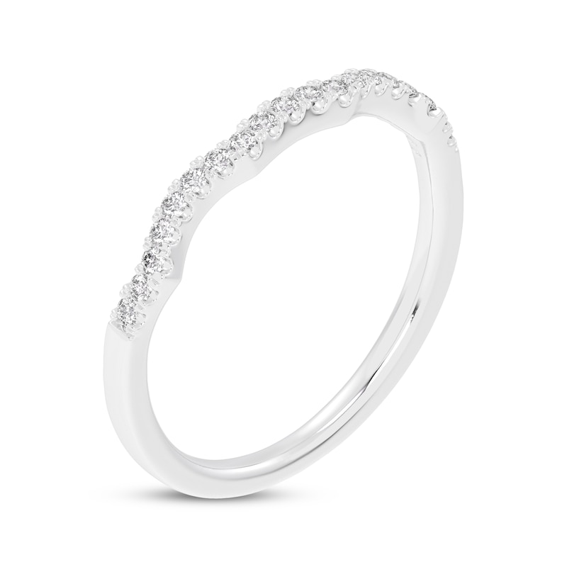 Main Image 2 of Now + Forever Diamond Scalloped Wedding Band 1/10 ct tw 10K White Gold