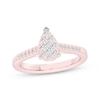 Thumbnail Image 1 of Now + Forever Multi-Diamond Center Pear-Shaped Engagement Ring 1/3 ct tw 10K Rose Gold