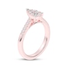 Thumbnail Image 2 of Now + Forever Multi-Diamond Center Pear-Shaped Engagement Ring 1/3 ct tw 10K Rose Gold
