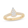 Thumbnail Image 1 of Now + Forever Multi-Diamond Center Pear-Shaped Engagement Ring 1/3 ct tw 10K Yellow Gold