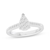 Thumbnail Image 1 of Now + Forever Multi-Diamond Center Pear-Shaped Engagement Ring 1/3 ct tw 10K White Gold