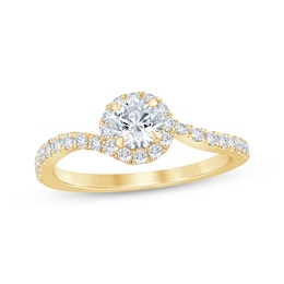 Now + Forever Round-Cut Diamond Halo Engagement Ring 1 ct tw 14K Yellow Gold