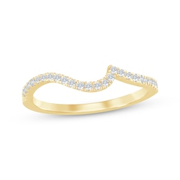 Now + Forever Diamond Contour Wedding Band 1/5 ct tw 14K Yellow Gold