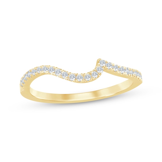 Now + Forever Diamond Contour Wedding Band 1/5 ct tw 14K Yellow Gold