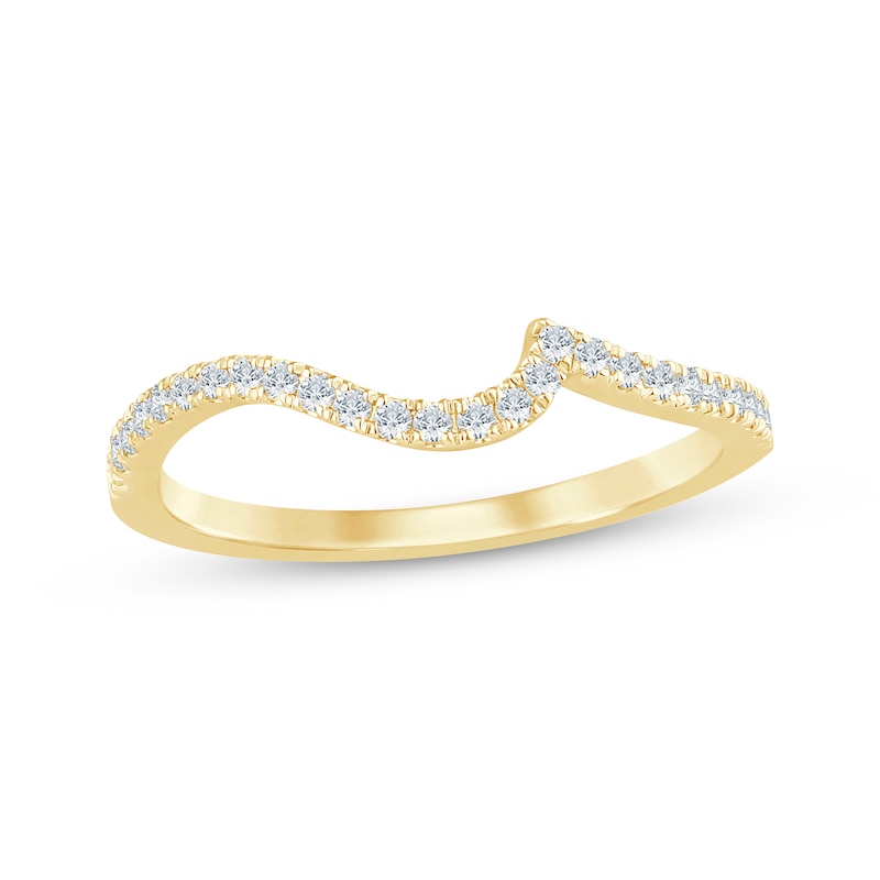 Main Image 1 of Now + Forever Diamond Contour Wedding Band 1/5 ct tw 14K Yellow Gold