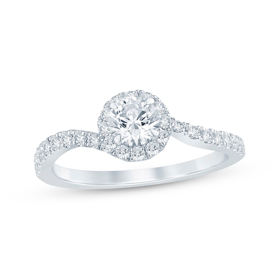 Now + Forever Round-Cut Diamond Halo Engagement Ring 1 ct tw 14K White Gold