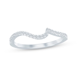 Now + Forever Diamond Contour Wedding Band 1/5 ct tw 14K White Gold