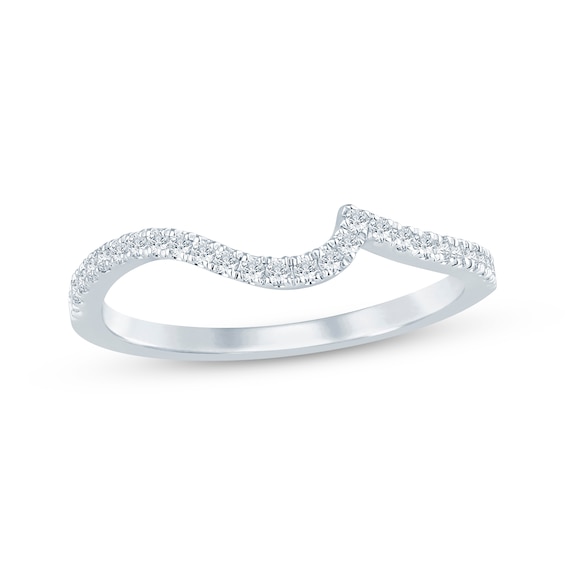 Now + Forever Diamond Contour Wedding Band 1/5 ct tw 14K White Gold