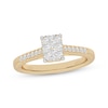 Thumbnail Image 1 of Now + Forever Multi-Diamond Center Rectangle Engagement Ring 1/3 ct tw 10K Yellow Gold