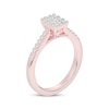 Thumbnail Image 2 of Now + Forever Multi-Diamond Center Rectangle Engagement Ring 1/3 ct tw 10K Rose Gold