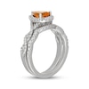 Thumbnail Image 2 of Neil Lane Pear-Shaped Citrine & Diamond Halo Bridal Set 1/2 ct tw Diamonds 14K White Gold