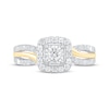 Thumbnail Image 3 of Now + Forever Round-Cut Diamond Cushion Halo Engagement Ring 3/8 ct tw 10K Two-Tone Gold