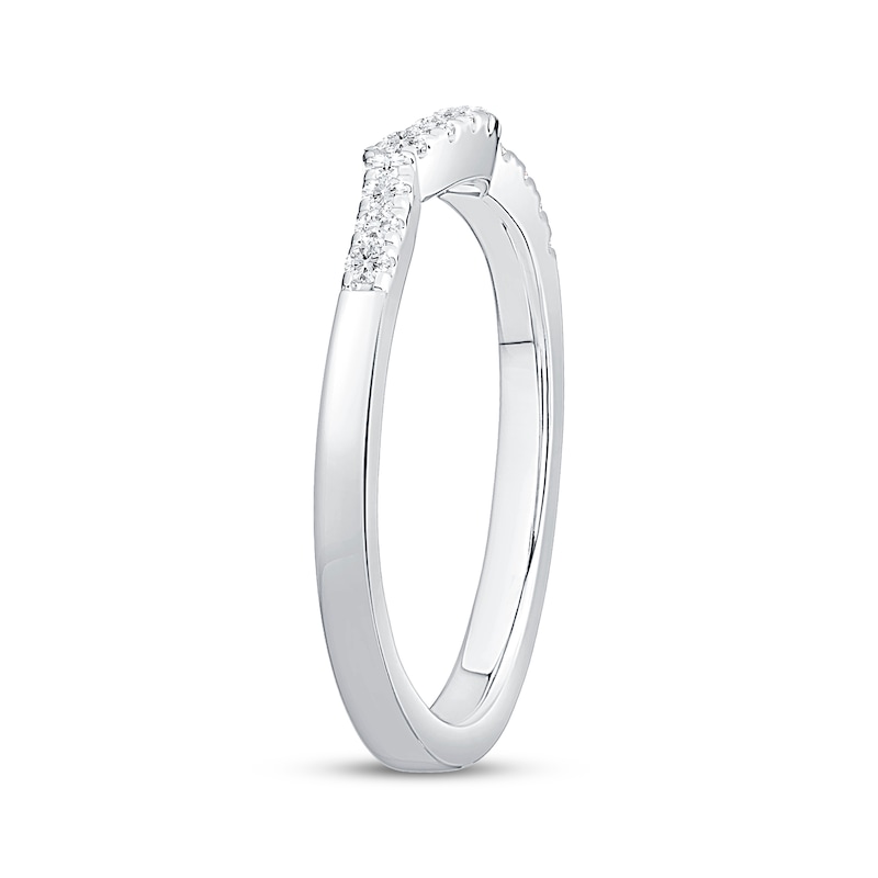 Main Image 2 of Now + Forever Diamond Contour Wedding Band 1/10 ct tw 10K White Gold