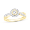 Thumbnail Image 1 of Now + Forever Round-Cut Diamond Halo Engagement Ring 3/8 ct tw 10K Yellow Gold