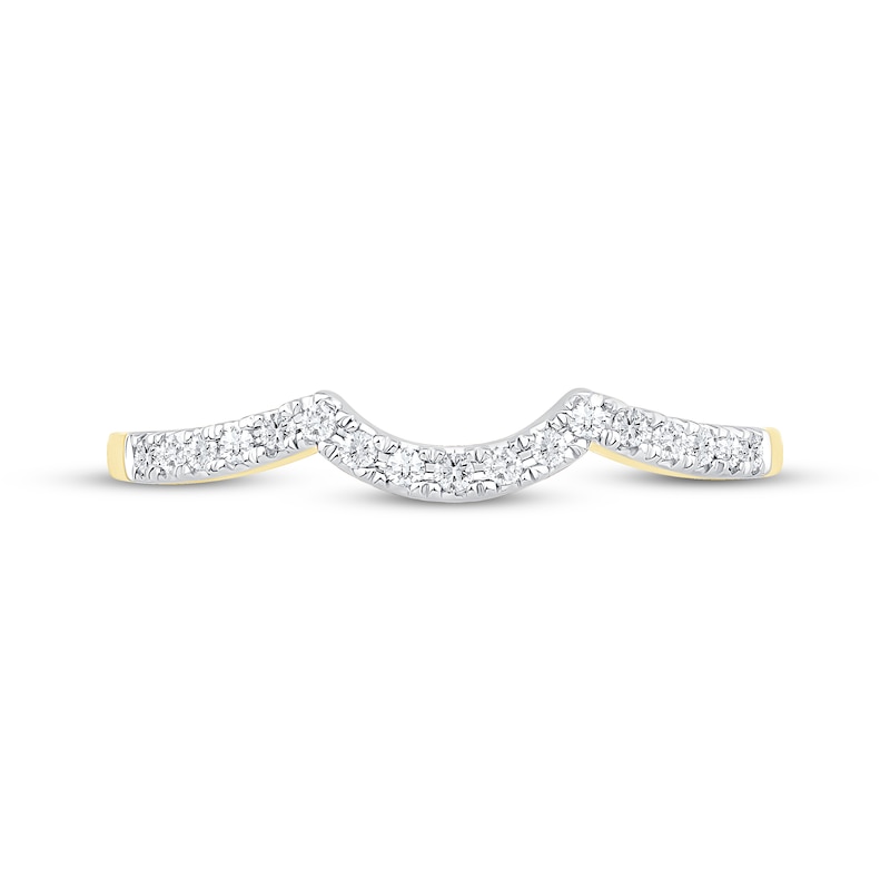 Main Image 3 of Now + Forever Diamond Contour Wedding Band 1/8 ct tw 10K Yellow Gold