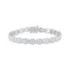 Thumbnail Image 0 of Diamond Circle & Bar Link Bracelet 1/10 ct tw Sterling Silver 7"