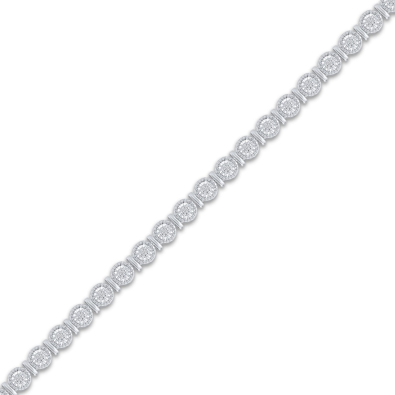 Main Image 2 of Diamond Circle & Bar Link Bracelet 1/10 ct tw Sterling Silver 7&quot;
